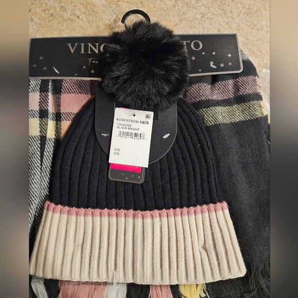 Vince Camuto Plaid Blanket Scarf & Beanie Set - Picture 2 of 5